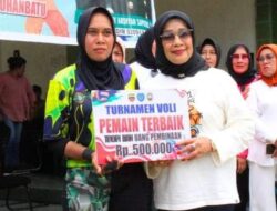 Plt. Bupati Labuhanbatu Saksikan Pertandingan Final Bola Voli Antar Lembaga Perempuan