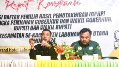 Bawaslu Labura Lakukan Rapat Koordinasi Evaluasi DPHP Tingkat Kecamatan Se-Labura