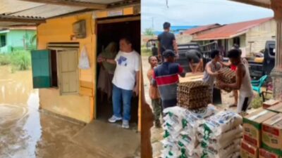 Terdampak Banjir, Cabup Fery-Syadian Berikan Puluhan Sembako dan Sampaikan Visi Misi